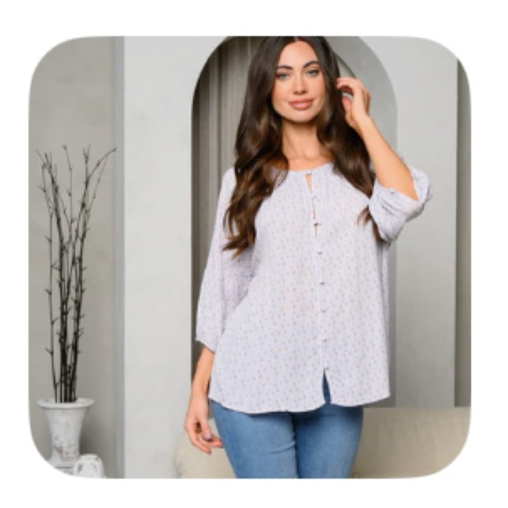 Millibon White Button-Up Blouse